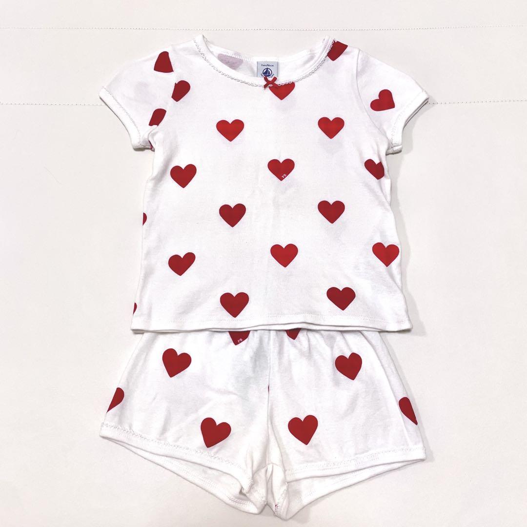 新品プチバトーPETIT BATEAU ミルキーハートパジャマM プチバトー PETIT BATEAU プリント長袖パジャマ （ミルキー