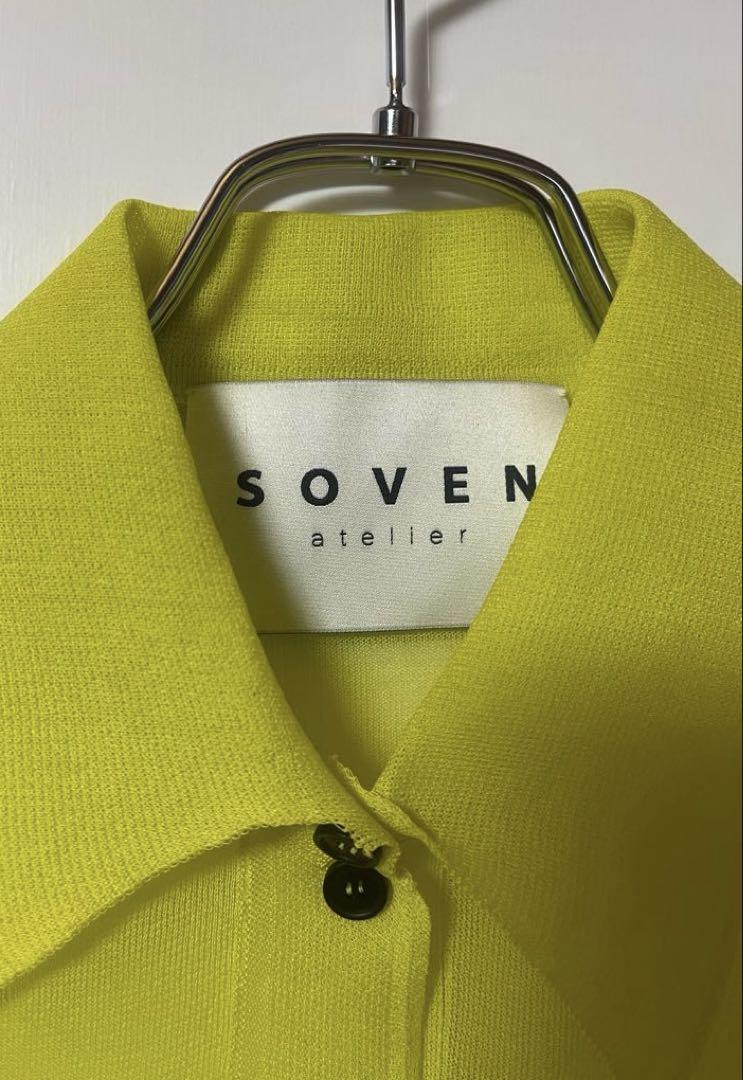 売れ筋がひクリスマスプレゼント！ SOVEN シルク100% 半袖シャツ イエロー トップス トップス