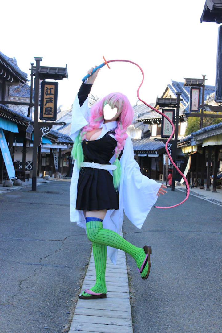 甘露寺蜜璃 コスプレ衣装 刀付き フルセット