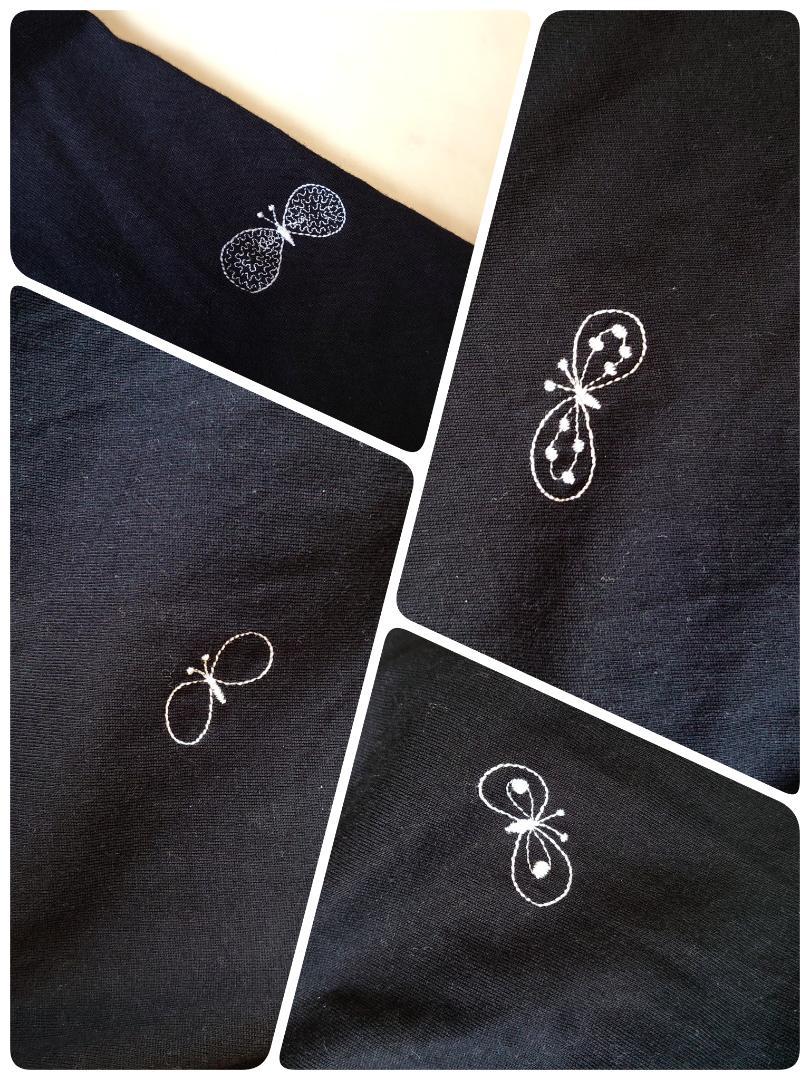 ミナペルホネン 刺繍 choucho ちょうちょ クルーネック 長袖 カットソー
