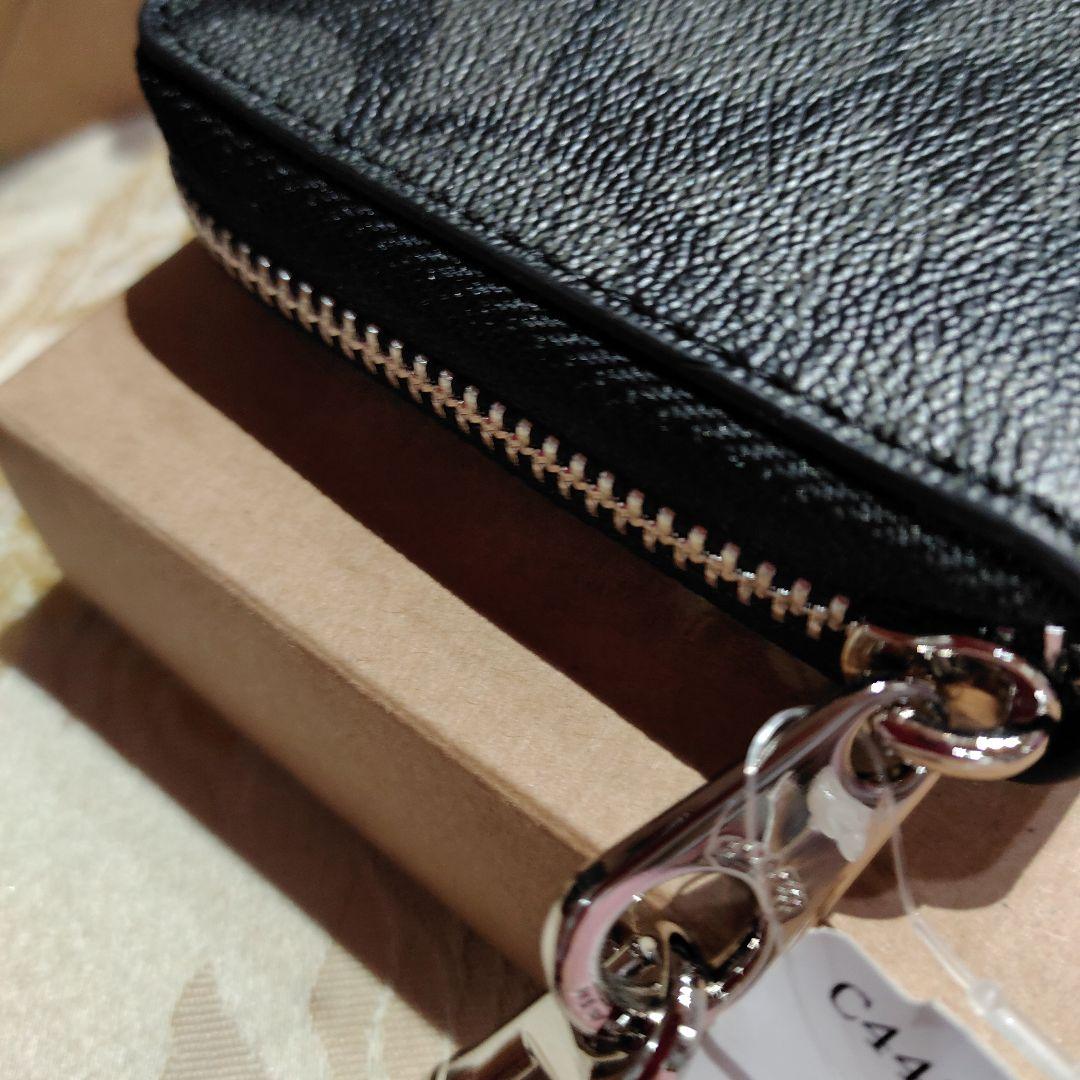 COACH アウトレットブラック 長財布 SVDK6