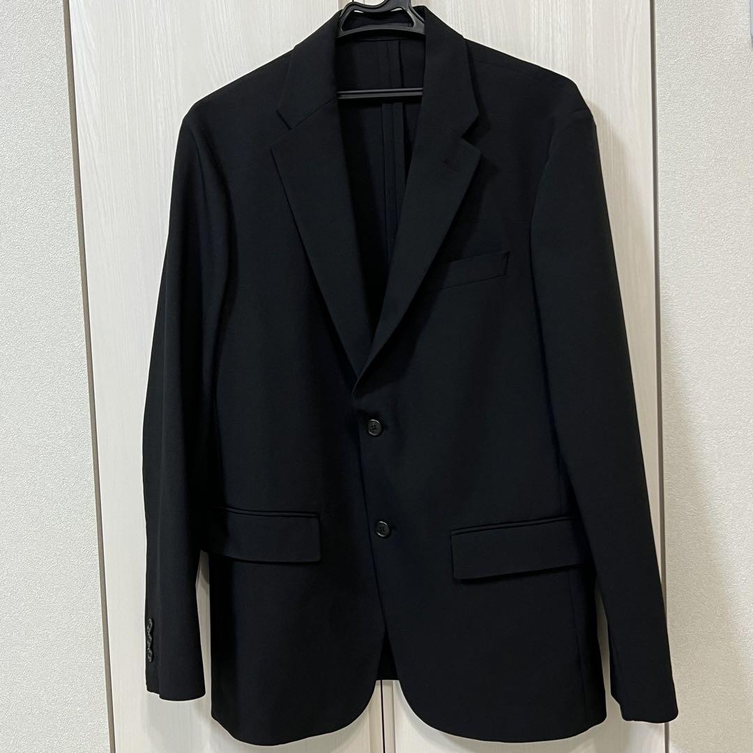 試着のみ　UNIQLO 感動ジャケット　パンツ　セットアップ　スーツ　黒ブラック ほぼ新品】UNIQLO 感動ジャケット パンツ セットアップ L