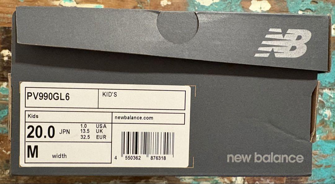 新品 20cm NEW BALANCE ニューバランス PV990 GRAY