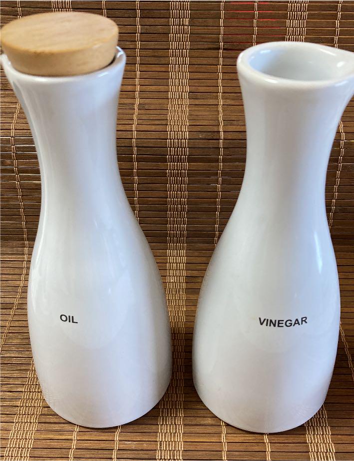 OIL、VINEGARボトル陶器