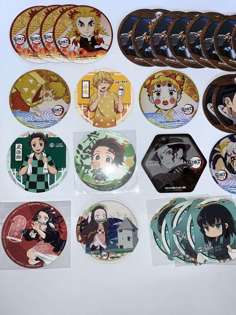 鬼滅の刃 原画 アニメ 鬼滅カフェ 極楽湯 コースター 186枚 まとめ売り 極楽湯 全国33店舗×TVアニメ「鬼滅の刃」 7/8よりコラボを開催