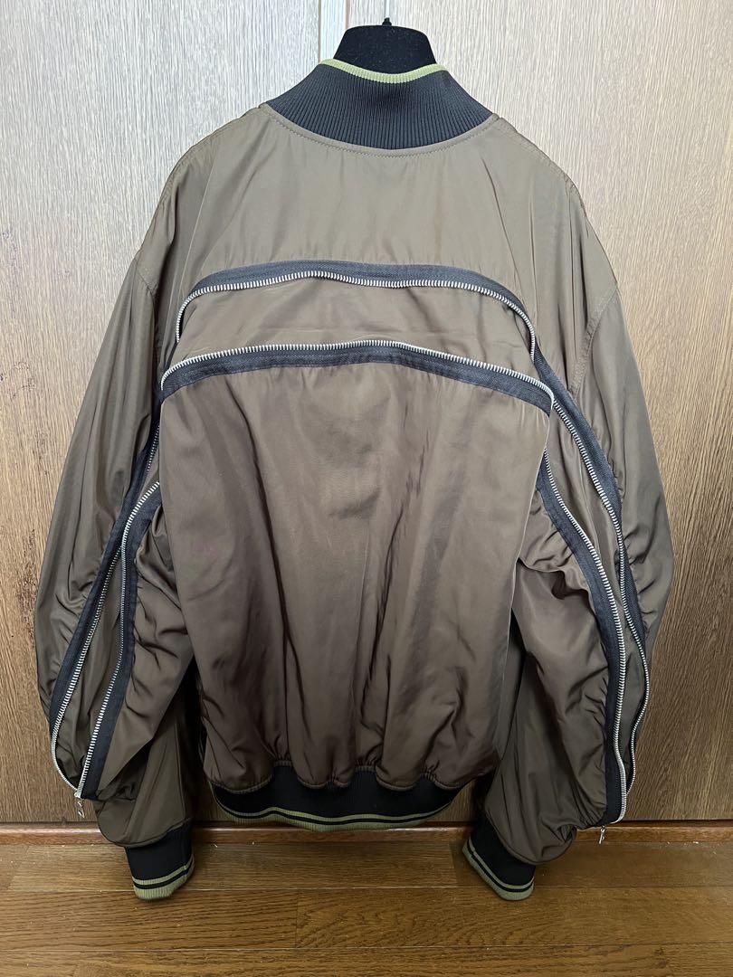 ジャケット・アウター DRIES VAN NOTEN VELLOW ZIP BOMBER JACKET