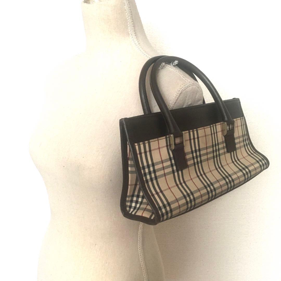 SG3302B バーバリー ハンド トートバッグ チェック 旅行 ビジネス