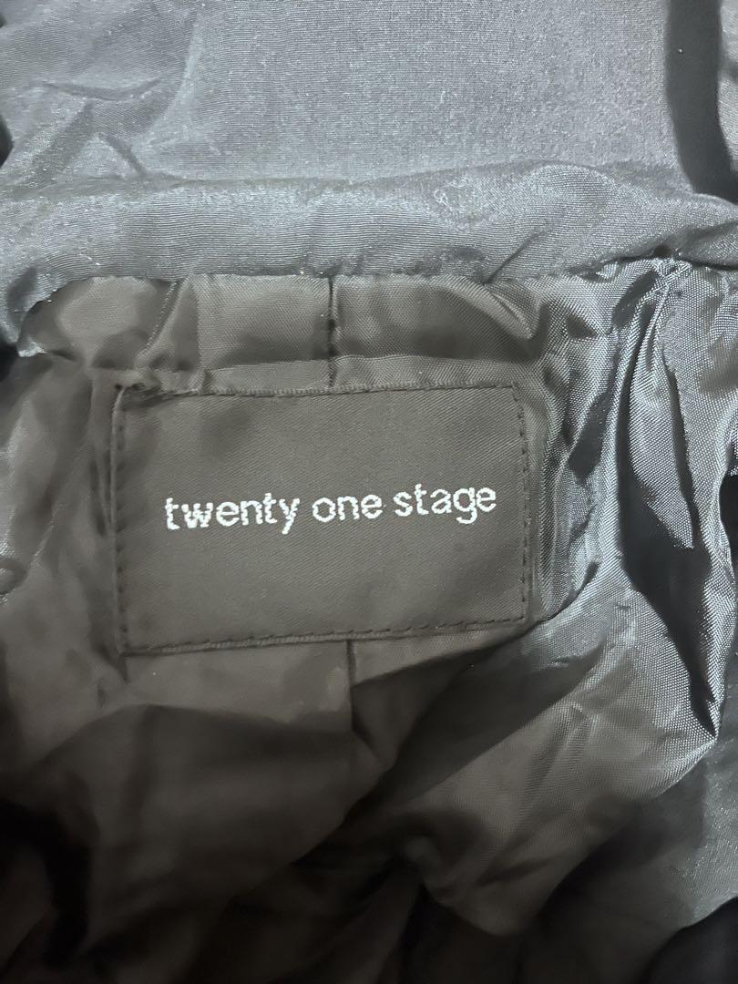 新品TWENTY ONE STAGE大きいサイズ4Lフーデットダウンコート管2F twenty one stage ／大きいサイズ4L／ブラックダウンコート管F2