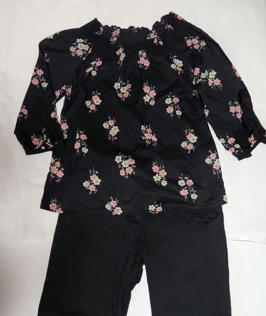 ローラアシュレイLAURA ASHLEYパンツTシャツセット13号ブラウス