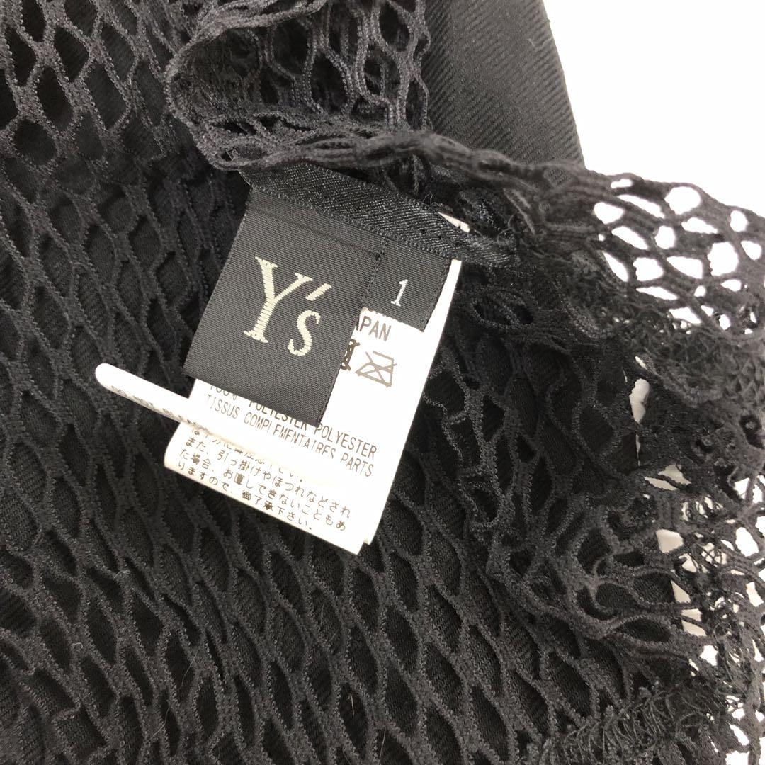 Y's ワイズ レイヤードネット 変形ロングワンピース 黒 ブラック