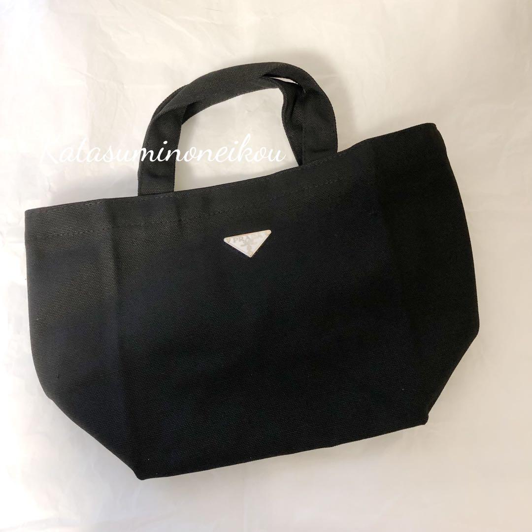 PRADA ノベルティブラックトートバッグ プラダ PRADA 新作ノベルティ ブラック キャンバストートバッグ