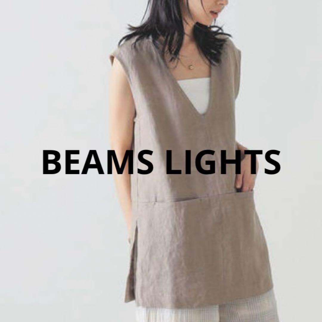 リネン100% ビームスライツ ヘリンボンリネンベスト　タンクトップ