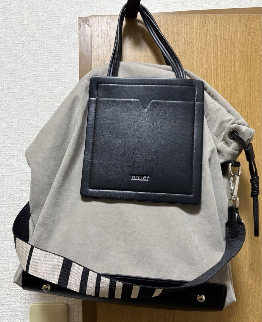 nouer ドロストハンドバッグ 2way スエード 巾着　未使用に近い