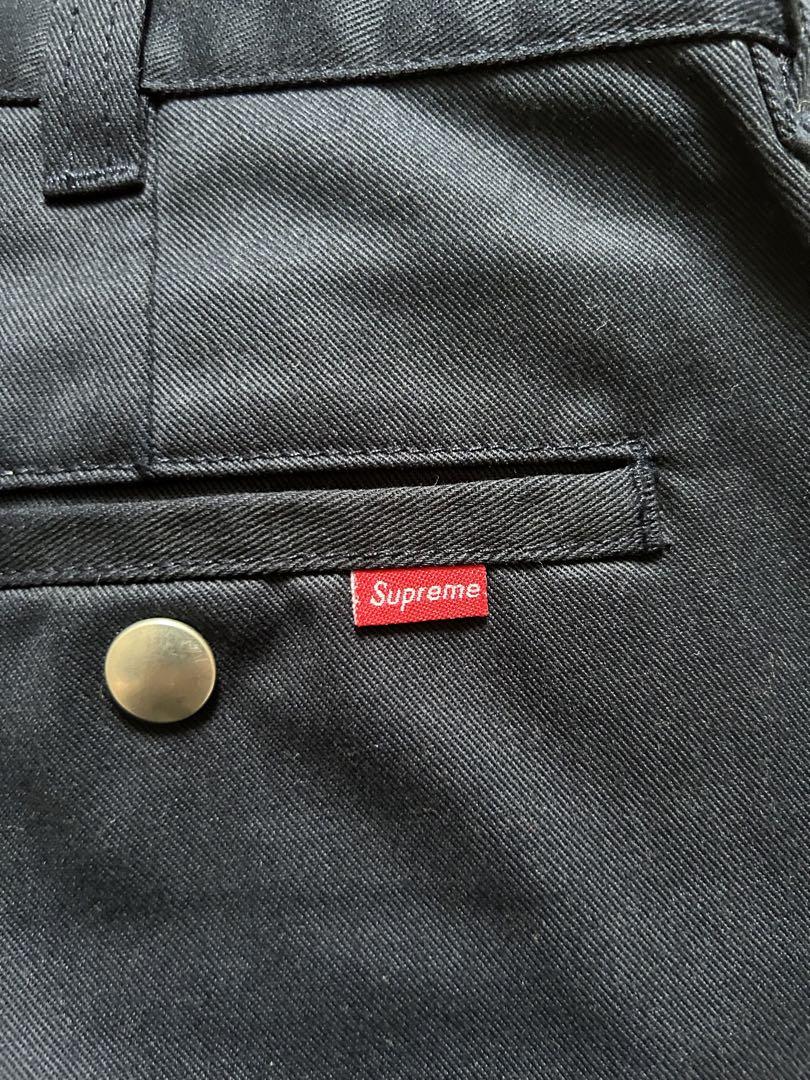Supreme チノパン サイズ34 黒　ワークパンツ