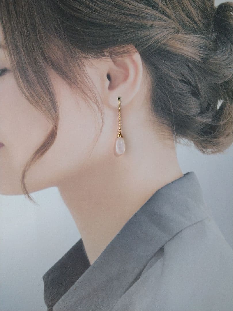 ブリオレットカットのアメリカンピアス 14kgf