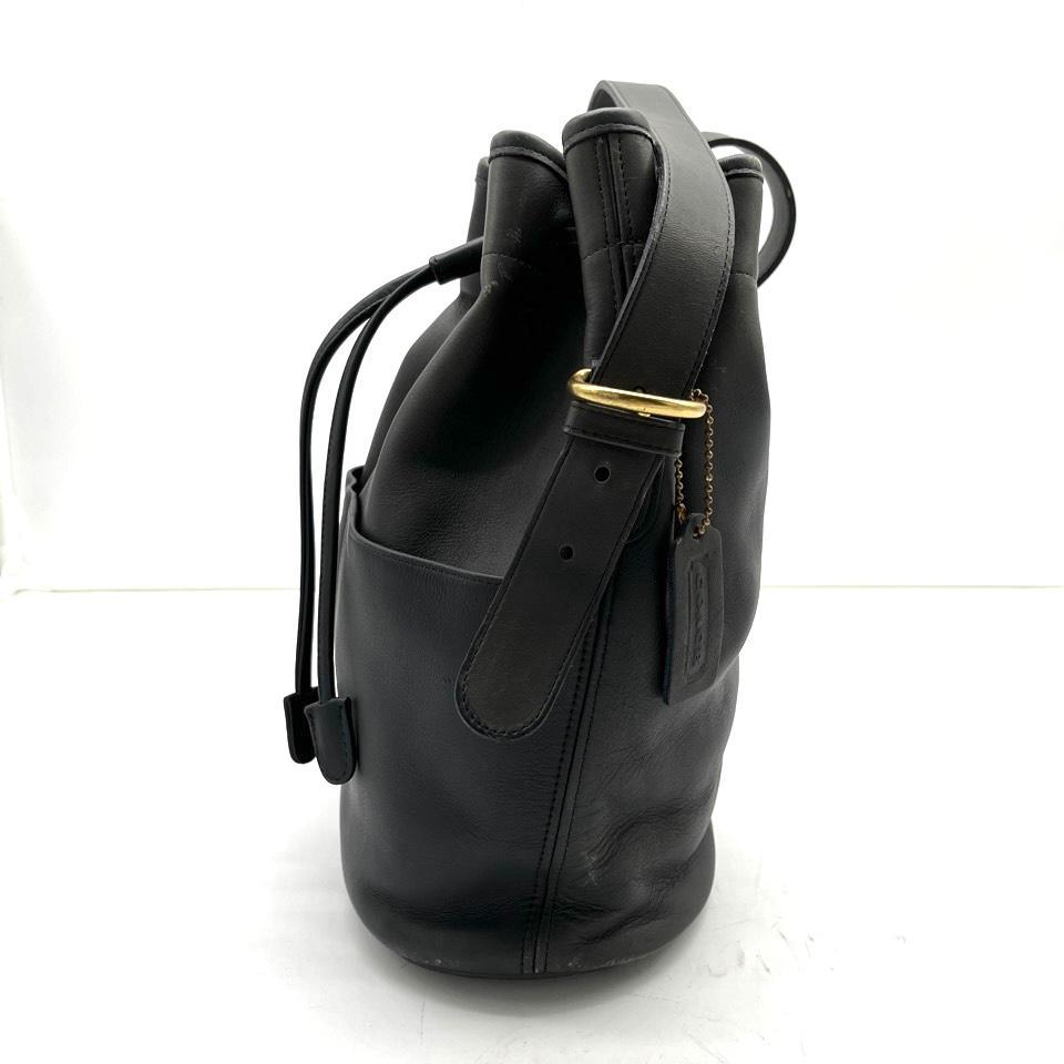 COACH　オールドコーチ　4151　巾着　ショルダーバッグ　オールレザー　BK