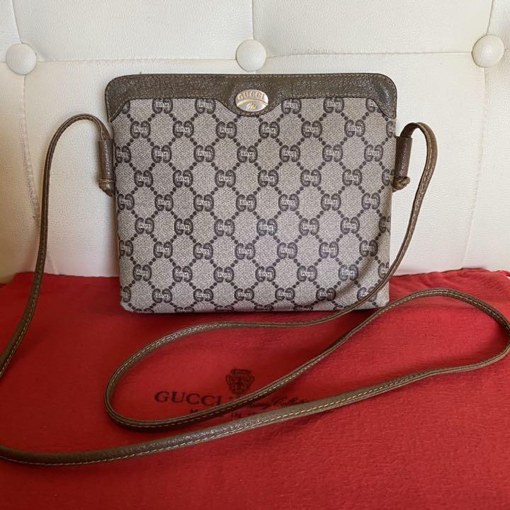 最大の割引 ポシェット ショルダーバッグ GG柄 PVC×レザー グッチ GUCCI 極美品 - ショルダーバッグ