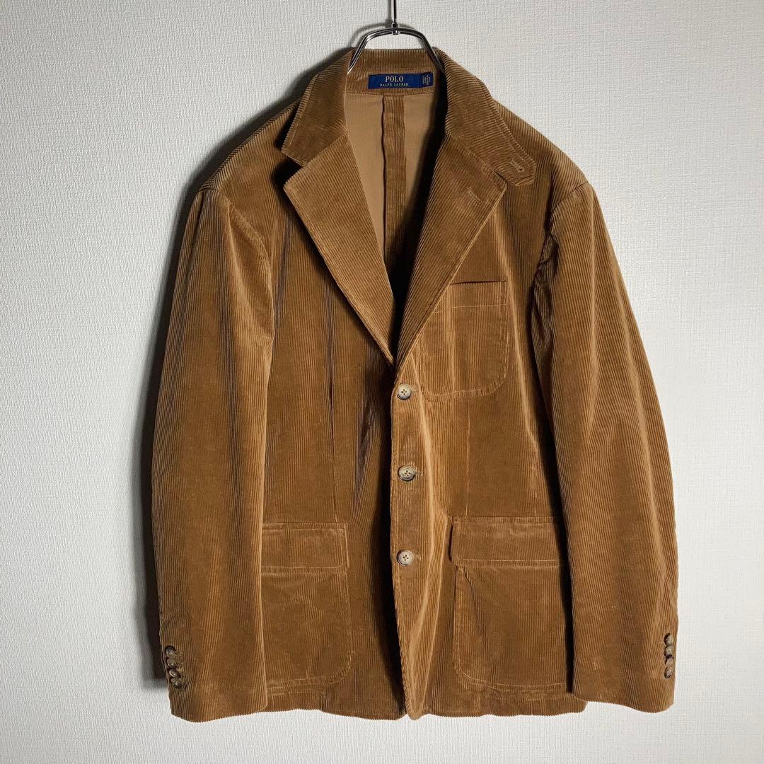 RALPH LAUREN テーラードジャケット 太畝コーデュロイ 刺繍ロゴ M RALPH LAUREN テーラードジャケット 太畝コーデュロイ 刺繍ロゴ M