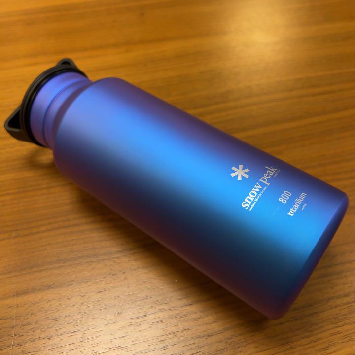 未使用 スノーピーク snow peak チタン製 オーロラボトル800 ブルー