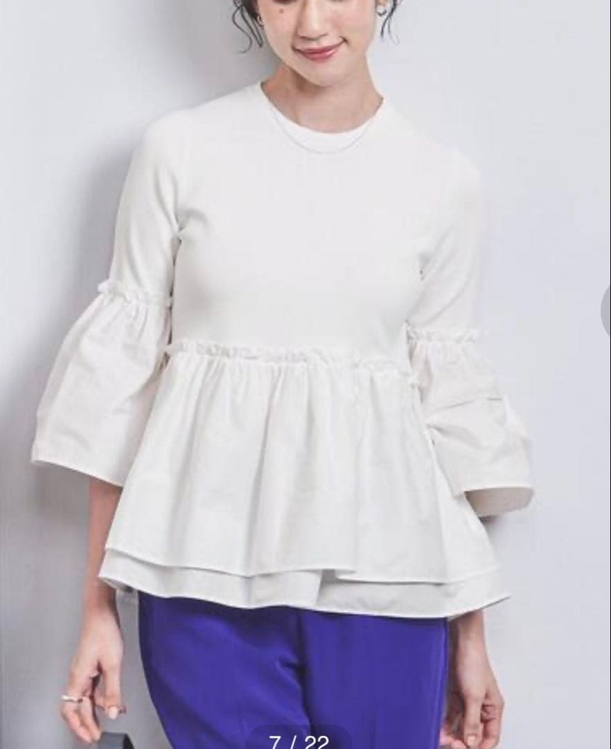 未使用級⭐︎ユナイテッドアローズ⭐︎フリル コンビ 8SL ニット