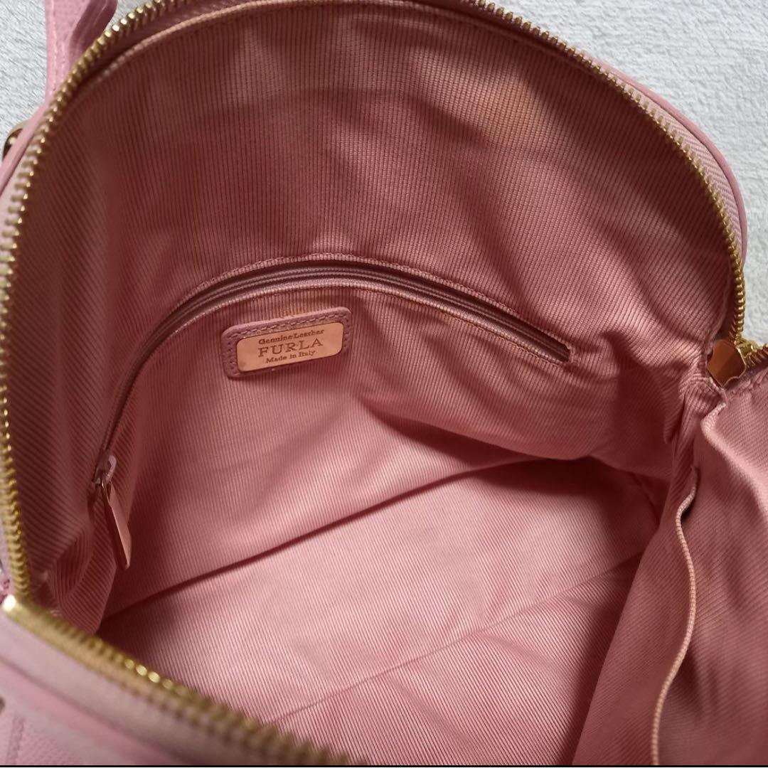 FURLA パイパー ショルダー ハンドバッグ 2way 金具 鍵 ピンク