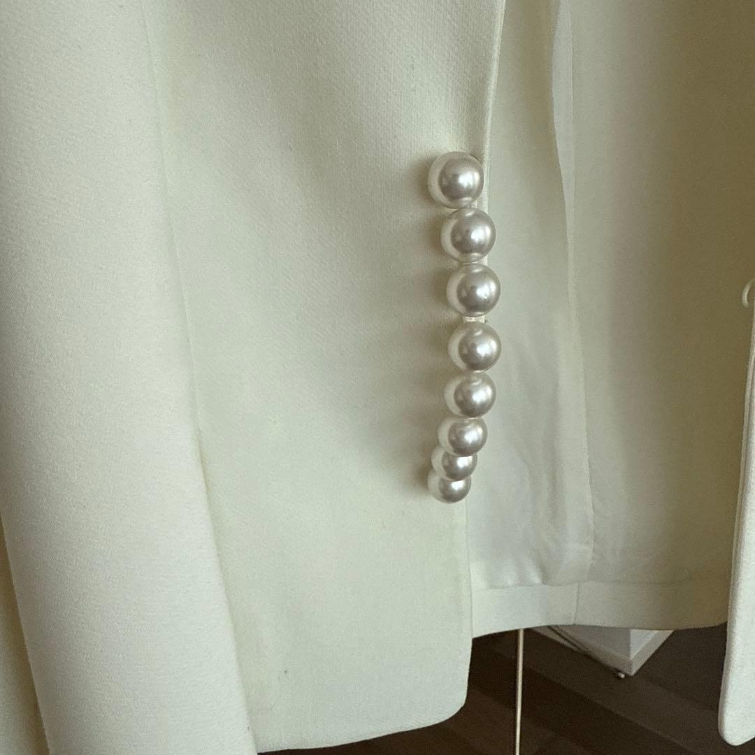 ヨーコチャン ノーカラージャケット ホワイト36