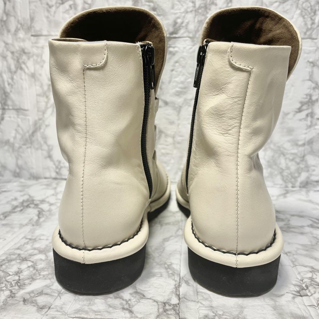 ヴィタノーヴァ ブーツ ホワイト レザー 22.5cm 3E