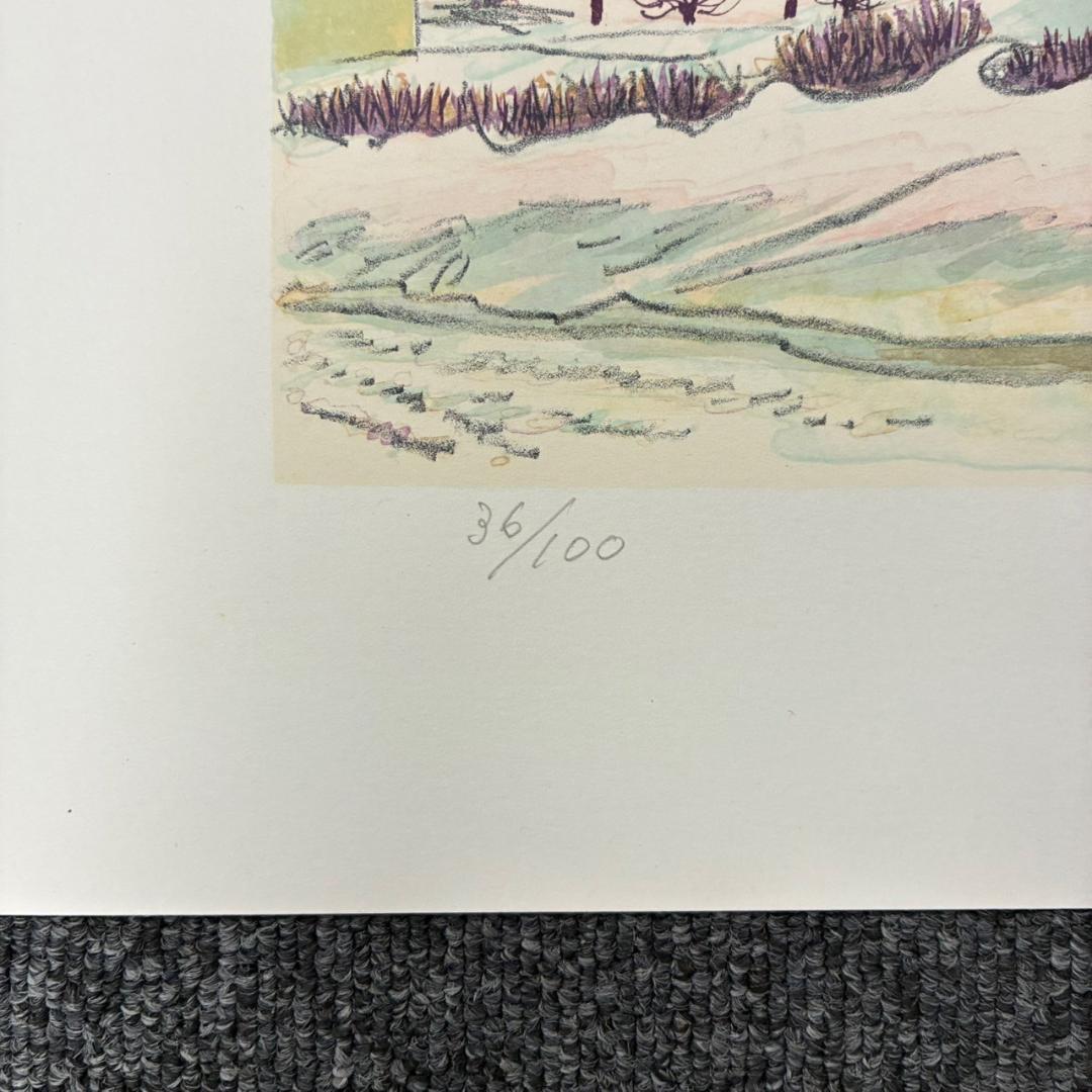 美品 中根寛 石版画集「塔の四季」リトグラフ 直筆サイン入り 全