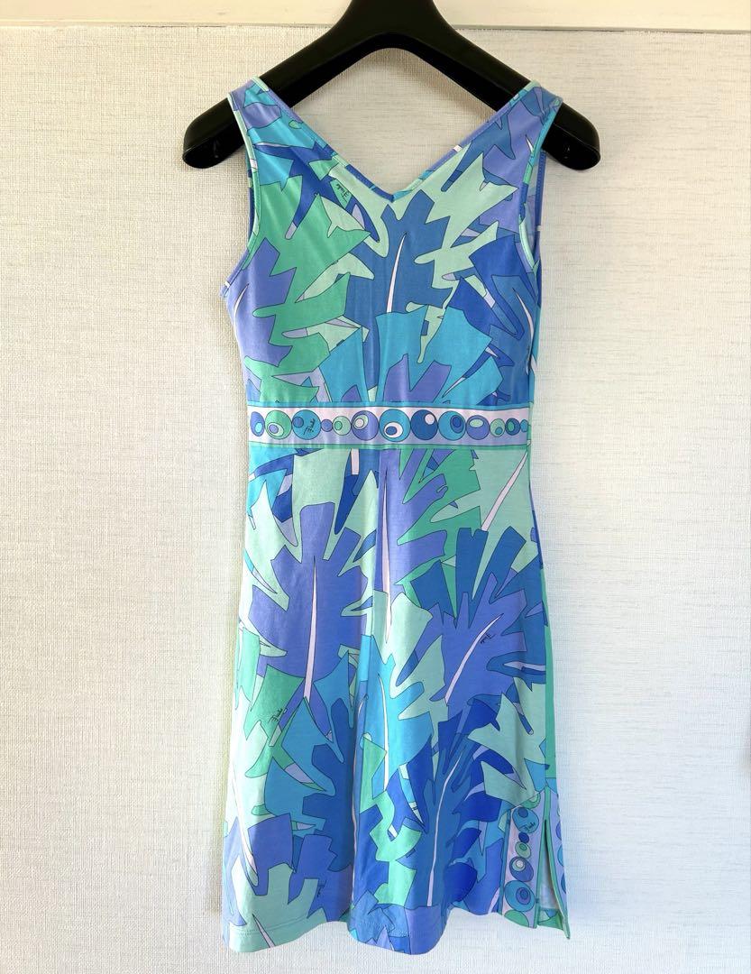 EMILIO PUCCI エミリオプッチ ノースリーブ ワンピース 総柄 34 EMILIO PUCCI エミリオプッチ ノースリーブ ワンピース 総柄 34