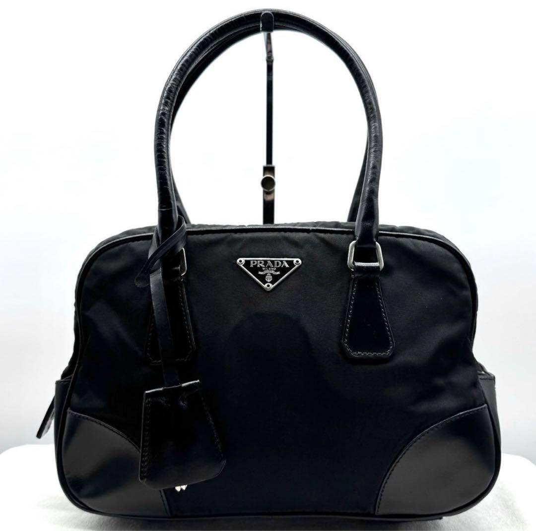 PRADA プラダ ミニ ハンドバッグ ボーリングバッグ 三角ロゴ ナイロン