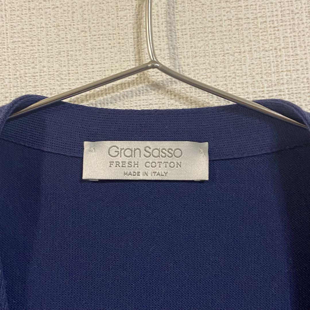 Gran Sasso グランサッソ ダブルジレ ニット ブルー 52 イタリア製