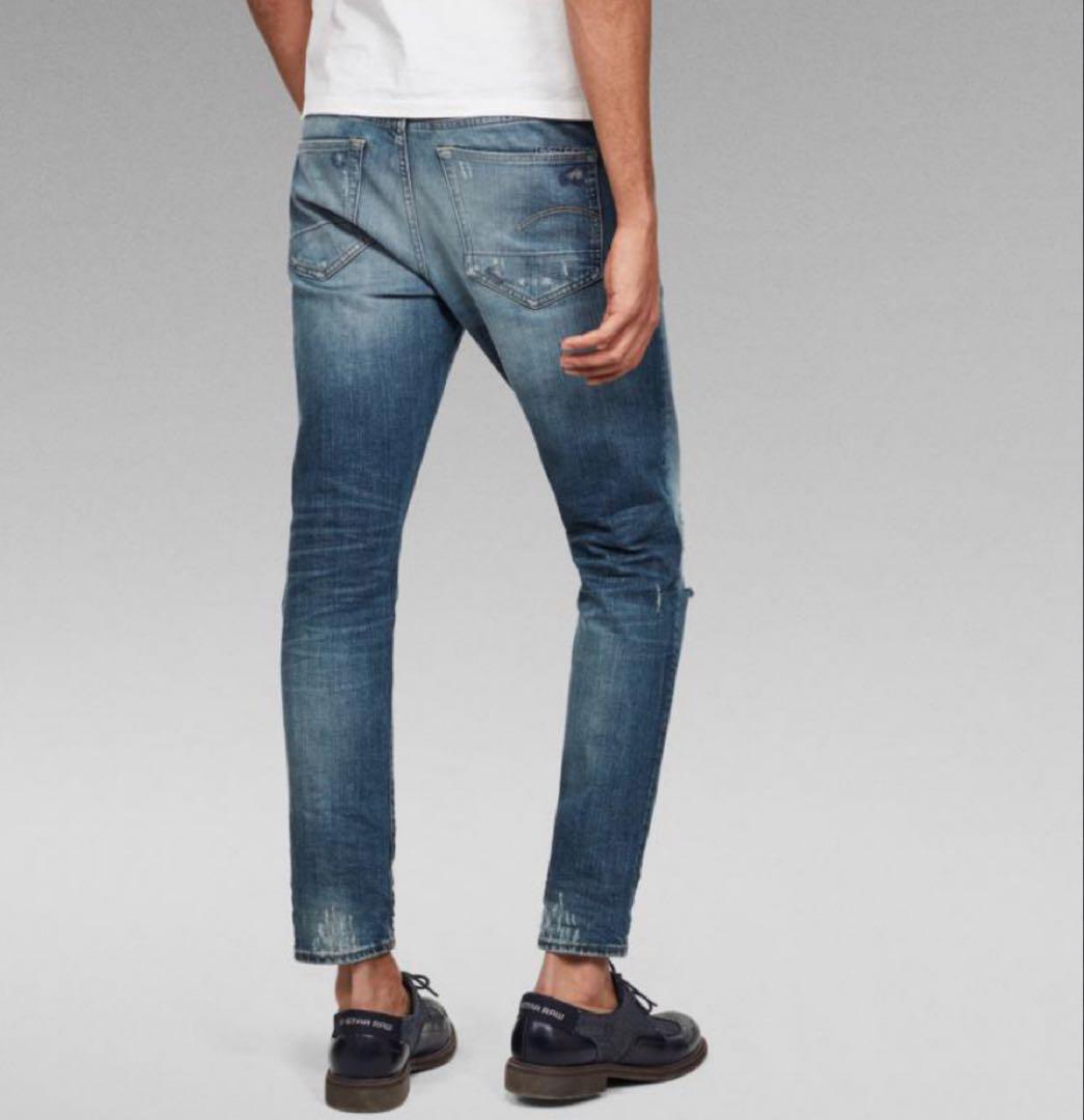 新品G-STAR RAW29ストレッチジーンズダメージリペア加工3301SLIM 新品G-STAR RAWストレッチジーンズ29ダメージリペア加工3301S