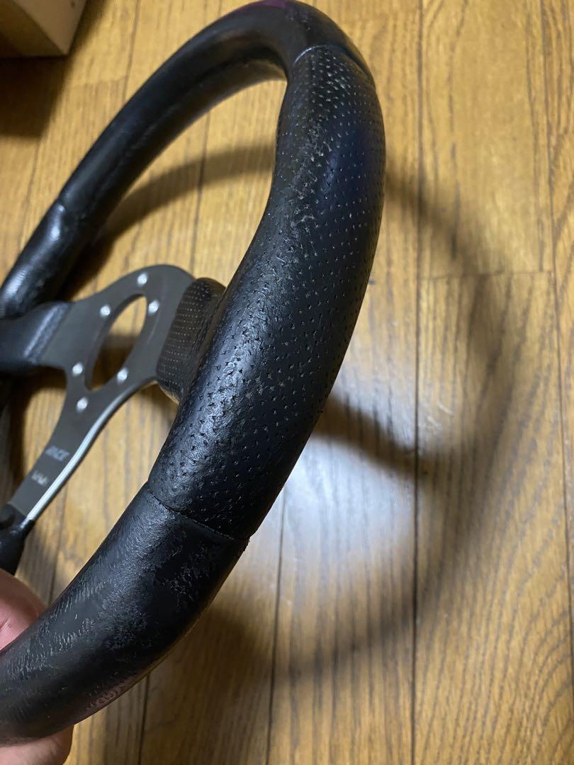 momo 正規品レザーステアリング レース 35パイ リペアあり ジャンク