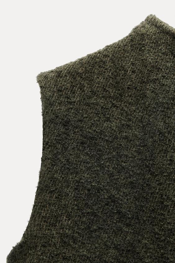 ZARA ZW COLLECTION MANTECO ウールブレンドベスト L 新品【ZARA】ZW COLLECTION MANTECOウールブレンド ベスト