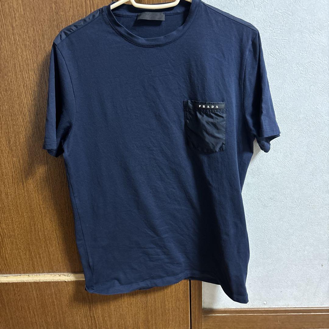 PRADA ネイビー Tシャツ ポケット - メルカリ