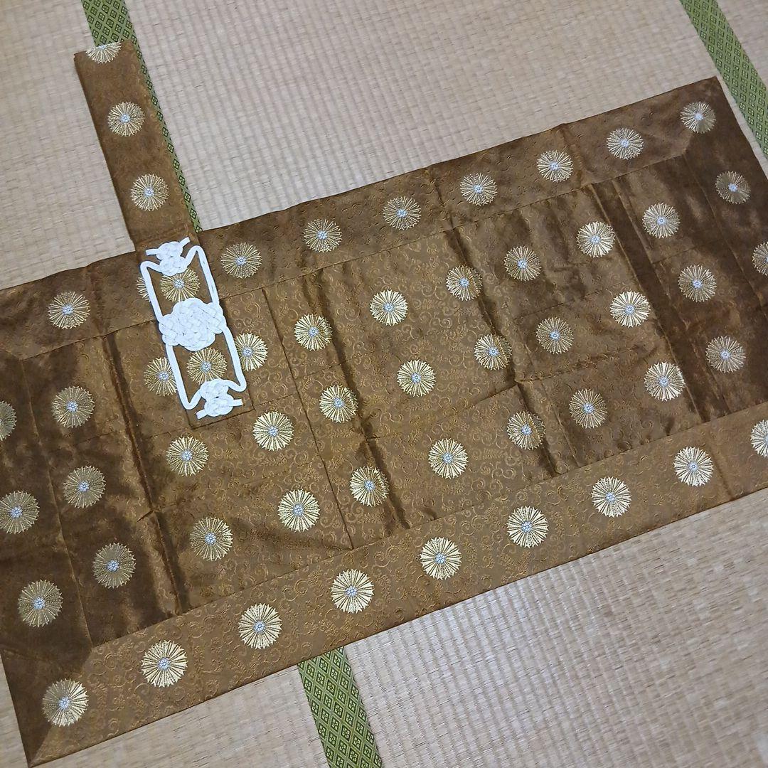 日蓮宗 五条袈裟 茶 桐唐草模様入 四季兼用地·冬用目立った傷や汚れなし