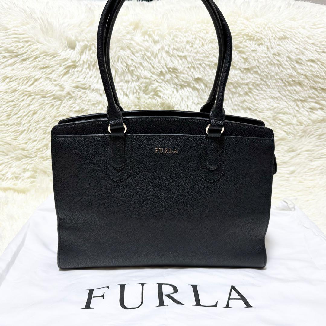 極美品✨フルラ  ノラ トートバッグ 牛革 ブラック A4サイズ収納可