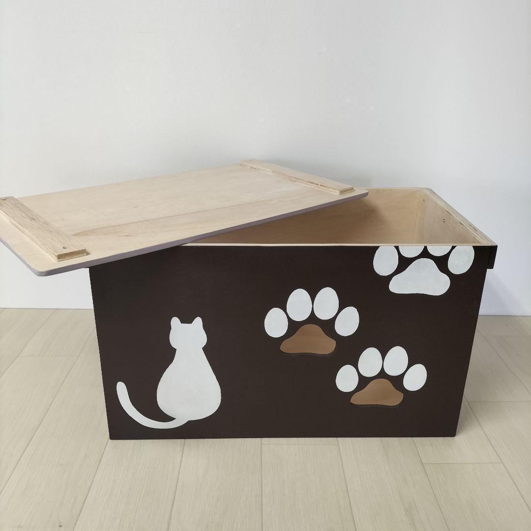 44《キャットハウス》木製ハウス 猫 保護猫 ケージ りんご箱 犬