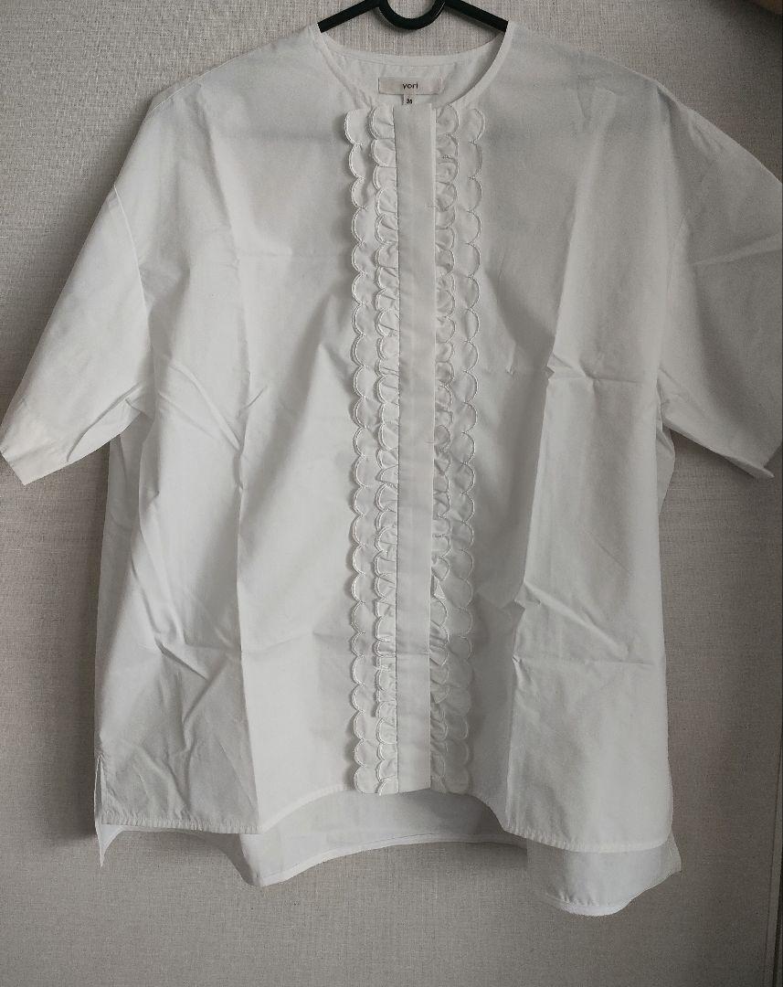 yori スカラップ刺繍サマーシャツ ブラウス スカラップ 36