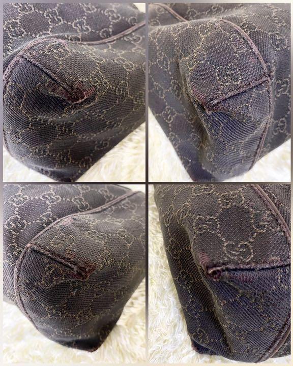ルやハンカ 美品 キャンバス レザー ブラウン 71d6o-m89761019096 GUCCI ハンドバッグ GG柄 ≘あくまで