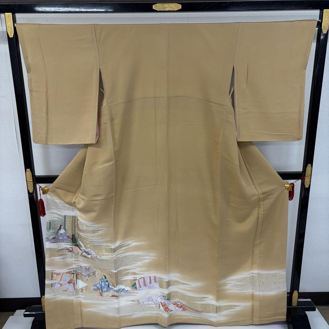色留袖 縫い取りの平安時代 お姫様 紋なし 正絹 AK-6930