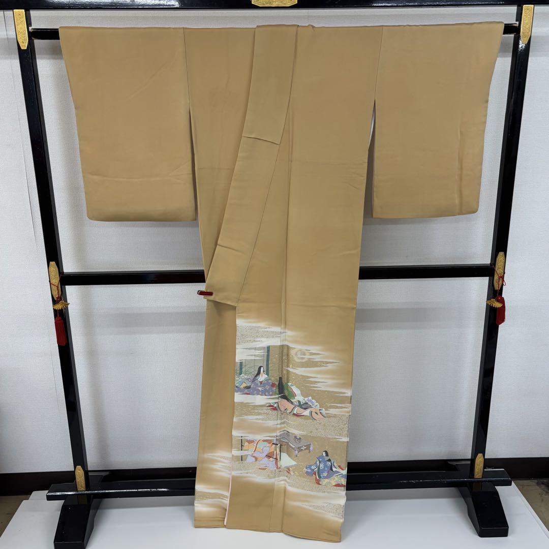 色留袖 縫い取りの平安時代 お姫様 紋なし 正絹 AK-6930