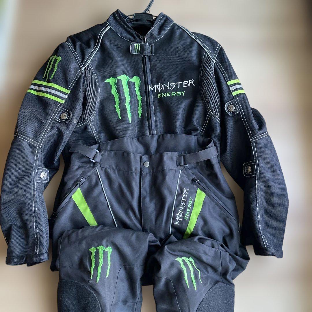 【USED美品】Monster Energy バイクジャケット&パンツ サイズＬ
