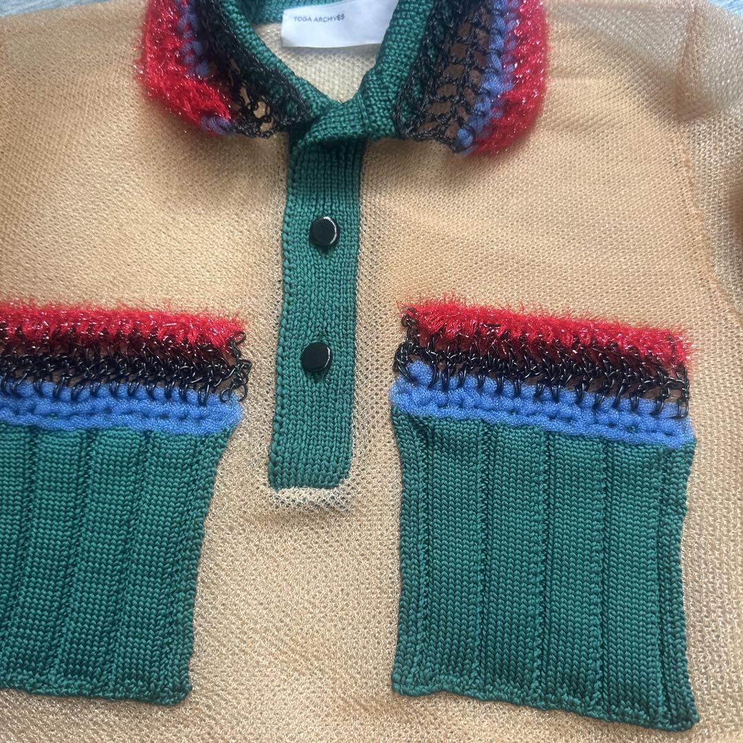 値下げ　新品　トーガ toga ベージュストレッチニット　ポロシャツ