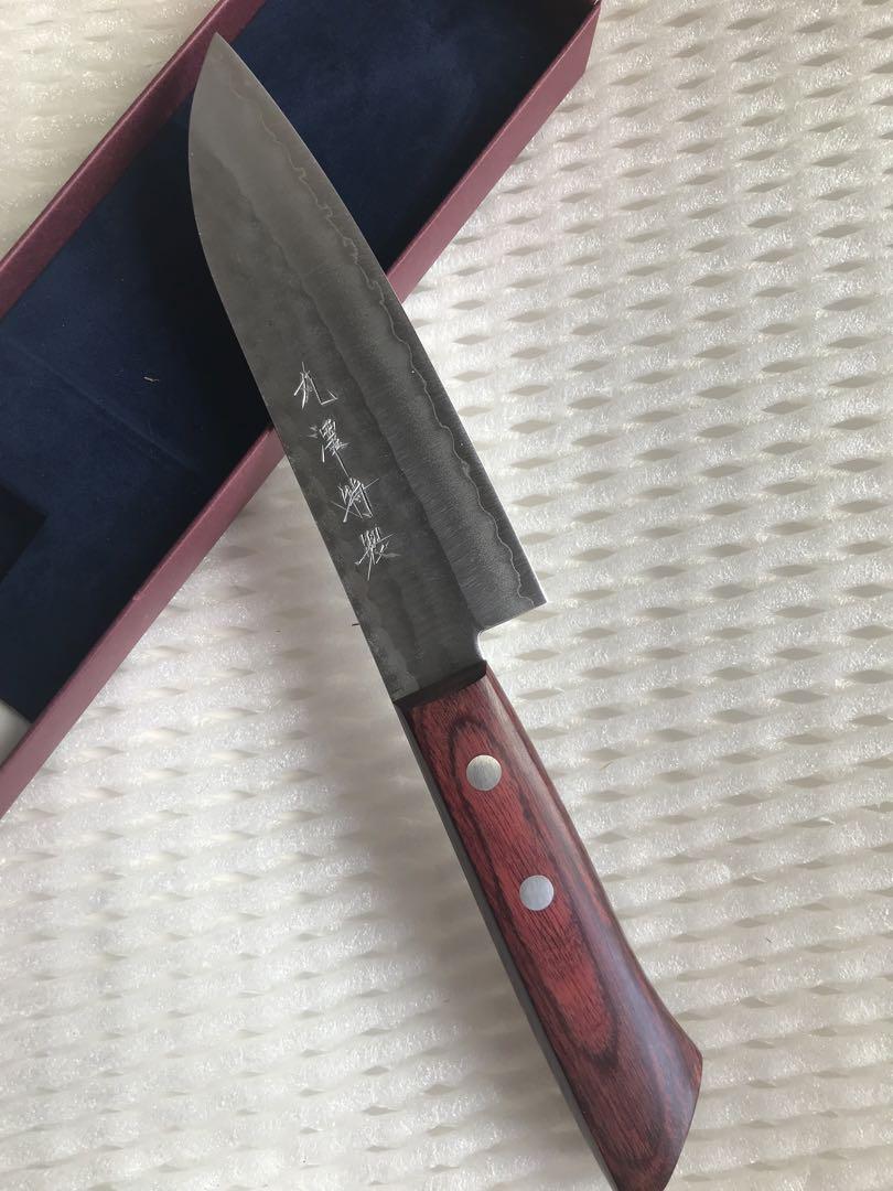 高級三徳包丁　越前打刃物　中型三徳　新品未使用　ステンV1割込　槌目打