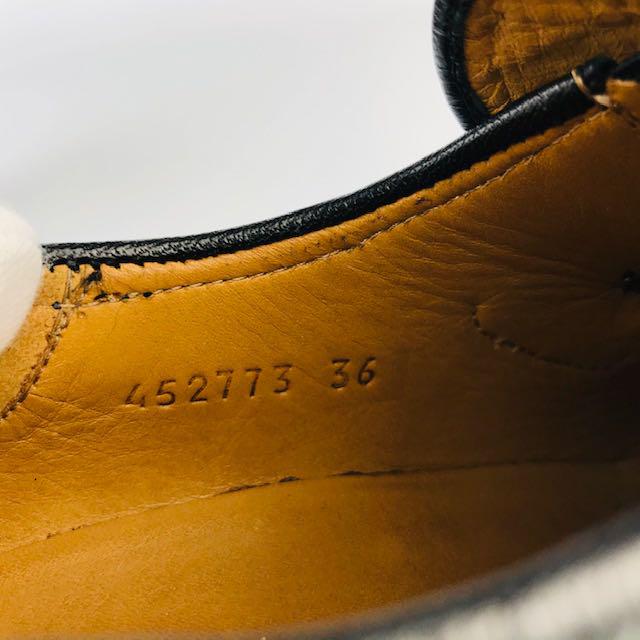 極美品★GUCCI・レディース レザー ホースビットスクエアトゥパンプス(36)