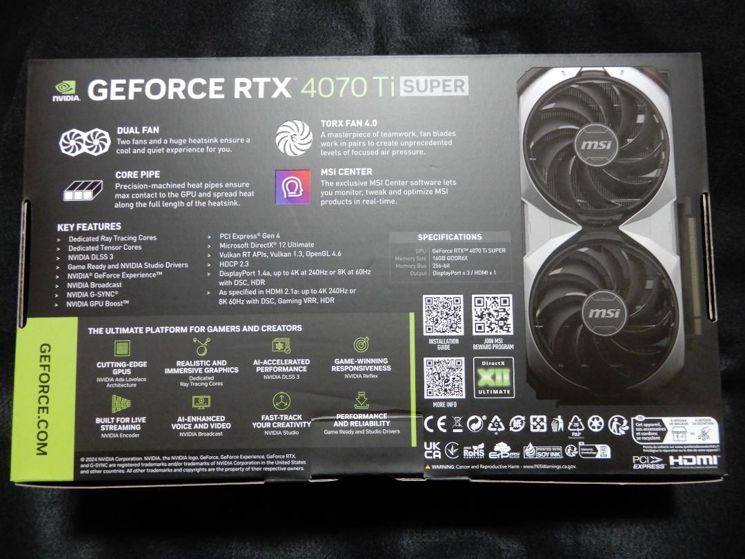 MSI RTX 4070 Ti SUPER OC (実使用期間3週間）