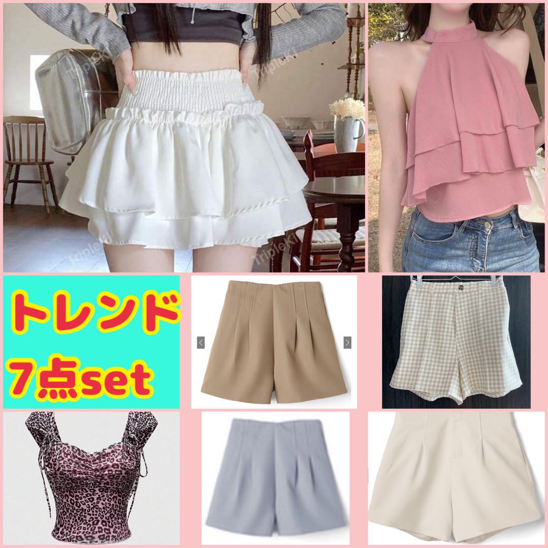 トレンド 夏服 7点 レディース スカパン レース ショートパンツ Lサイズ
