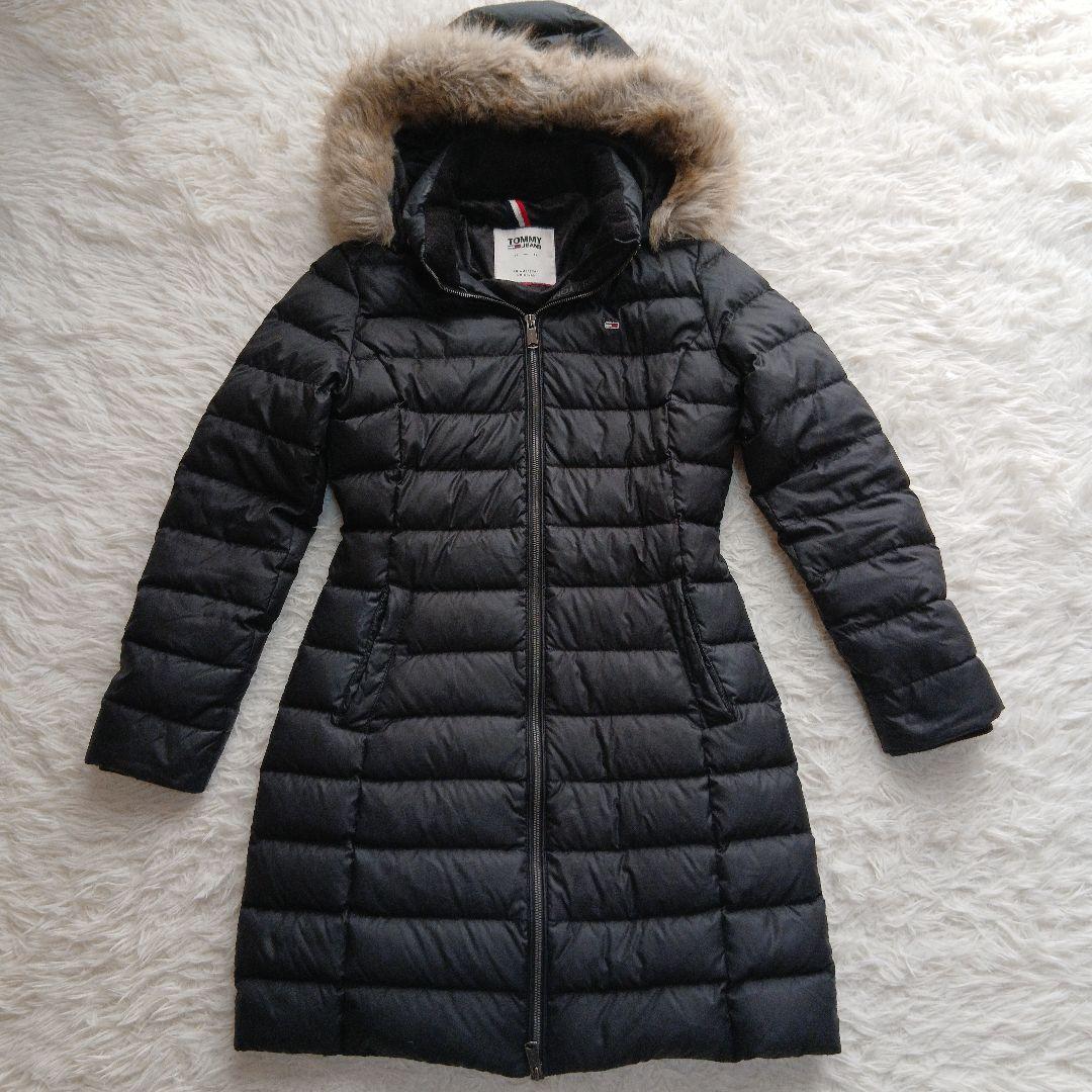 TOMMY JEANS Aライン ロングダウンジャケットコート フード脱着M Tommy Jeans