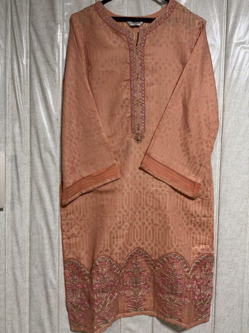 パキスタン民族衣装 ピンク刺繍入り3点セット